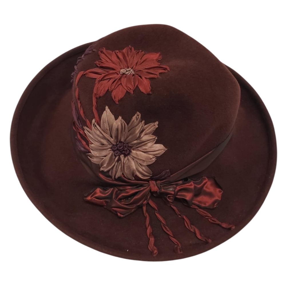 Louise Green Santa Monica Burgundy Millinery Hat